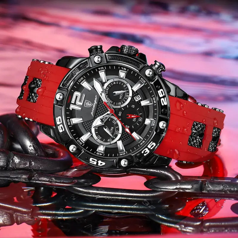 Montre Sport Homme Quartz Chronographe Style Racing