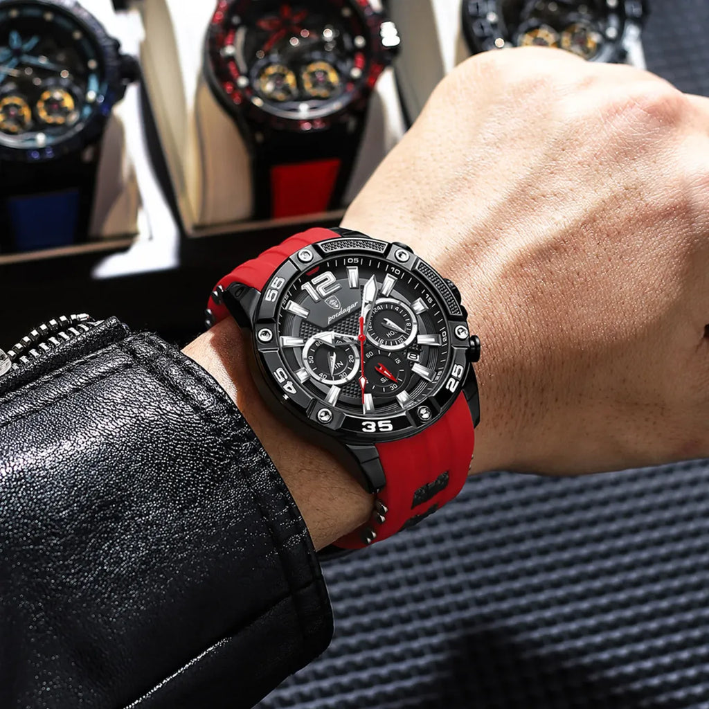 Montre Sport Homme Quartz Chronographe Style Racing