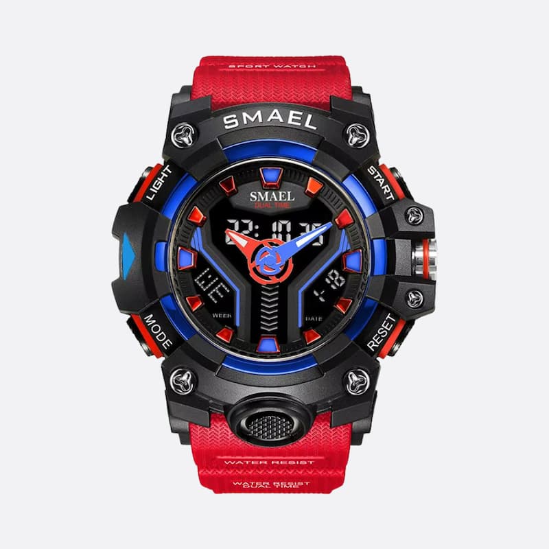 Montre Sport Multifonction Homme Quartz Analogique et Digital