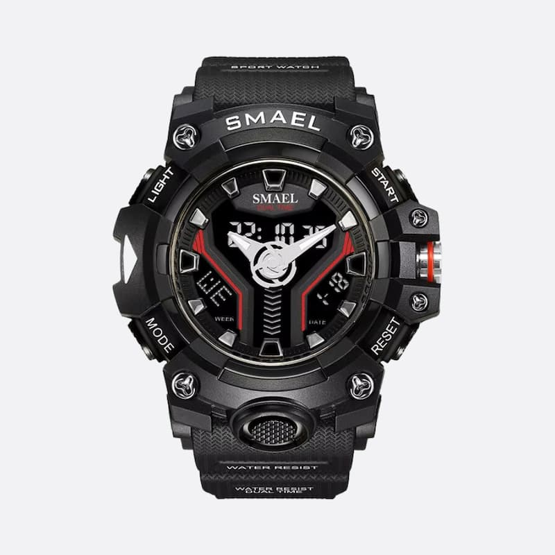 Montre Sport Multifonction Homme Quartz Analogique et Digital