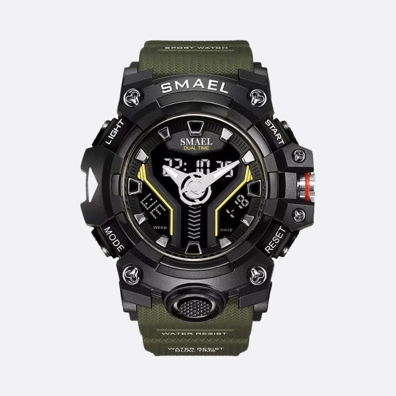 Montre Sport Multifonction Homme Quartz Analogique et Digital