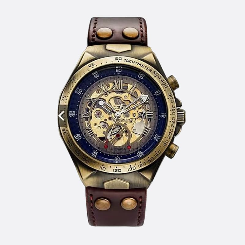 Montre Squelette Homme Bronze Automatique Vintage