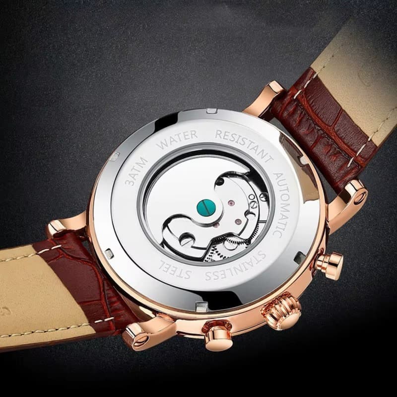 Montre Squelette Homme Tourbillon et Phase de Lune