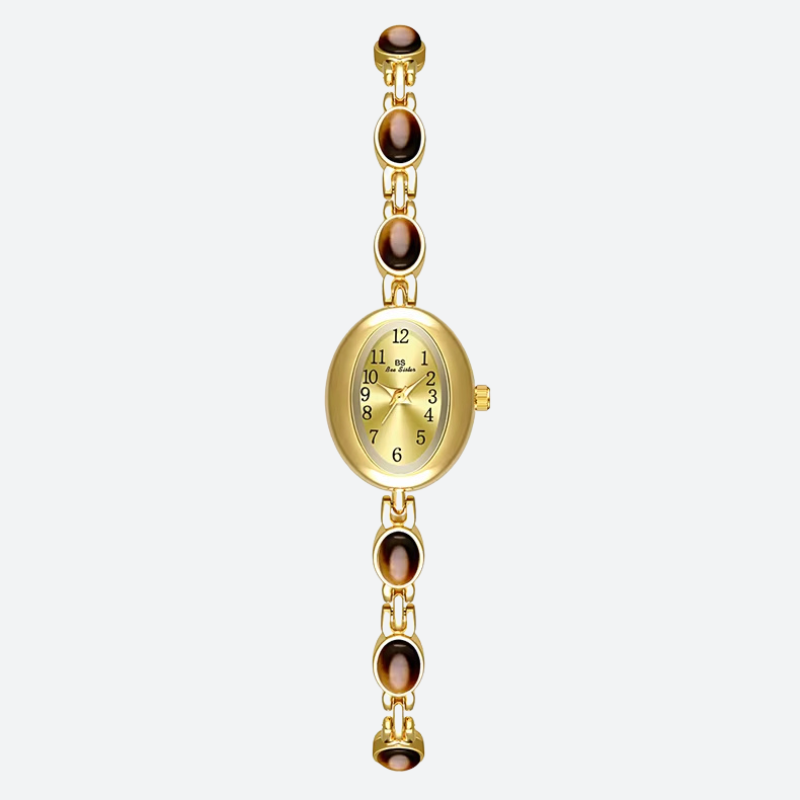 Montre Vintage Femme Bracelet Maille et Cabochons