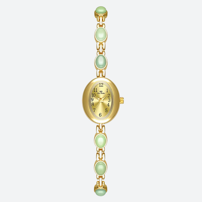 Montre Vintage Femme Bracelet Maille et Cabochons