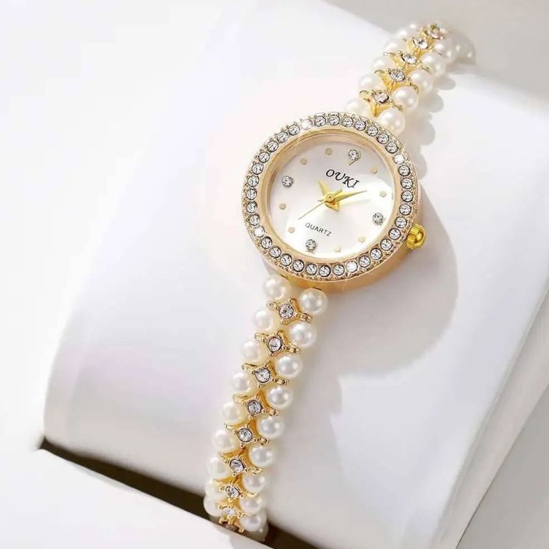 Montre Vintage Femme Bracelet Perles et Strass