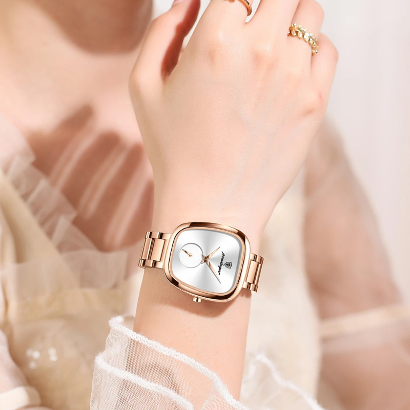 Montre Vintage Femme Étanche Dorée Rose