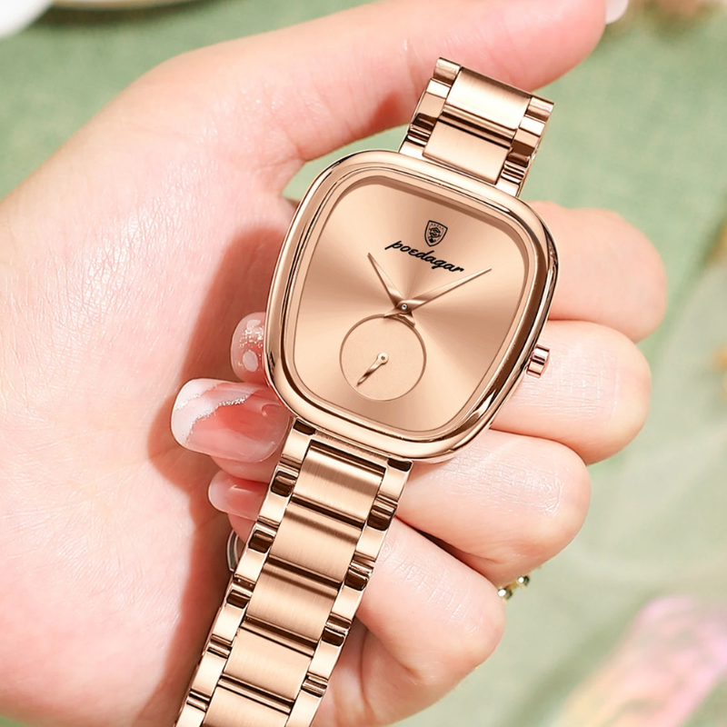 Montre Vintage Femme Étanche Dorée Rose