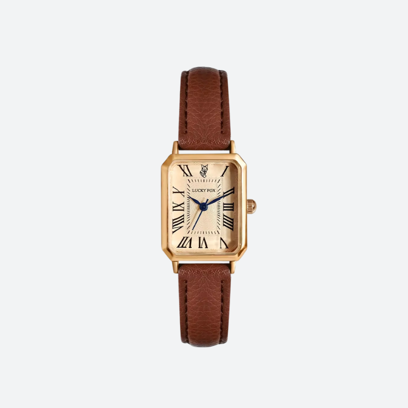 Montre Vintage Femme Rectangle Bracelet Cuir