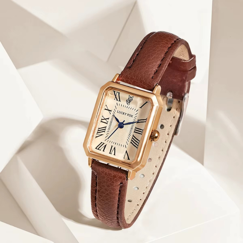 Montre Vintage Femme Rectangle Bracelet Cuir
