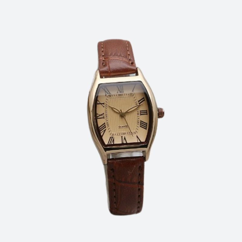Montre Vintage Femme Tonneau Bracelet Cuir