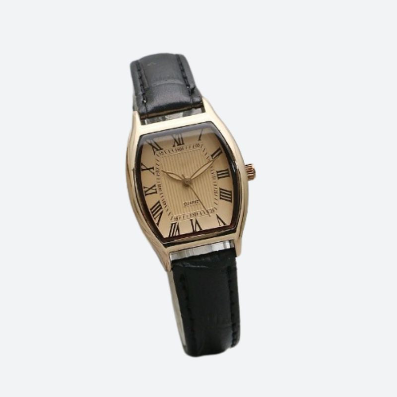 Montre Vintage Femme Tonneau Bracelet Cuir