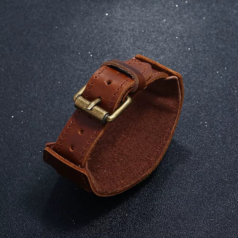 Montre Vintage Homme Cuir Quartz Cadran Romain