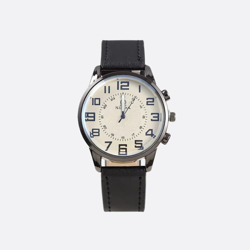 Montre Vintage Homme Quartz Classique Bracelet Cuir