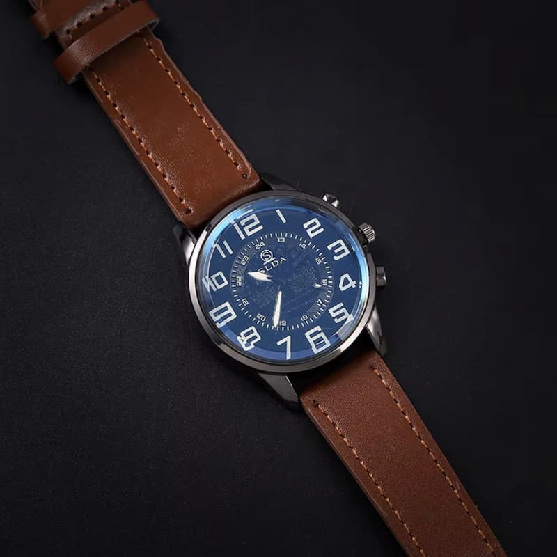 Montre Vintage Homme Quartz Classique Bracelet Cuir