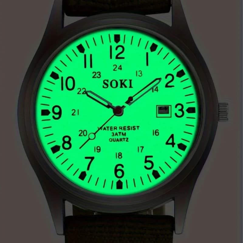 Montre Vintage Militaire Homme Quartz Bracelet Nylon